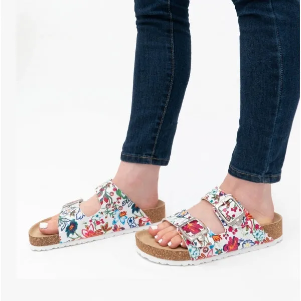 69384-90 Ladies Strappy Sandals Multi/Floral