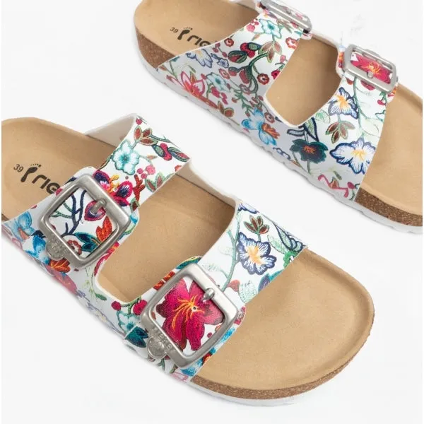 69384-90 Ladies Strappy Sandals Multi/Floral