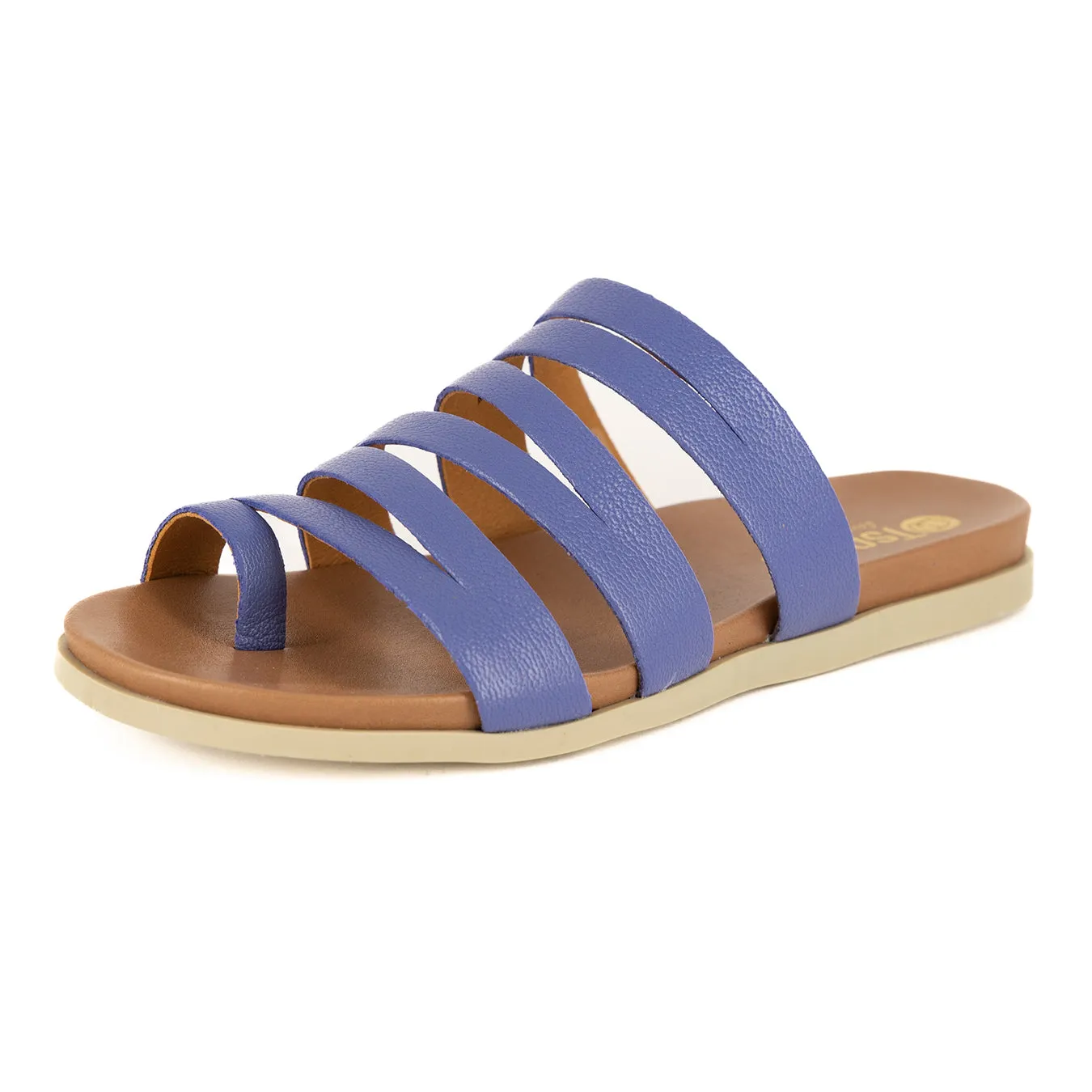 Abuye : Ladies Leather Sandal in Daphne Cayak