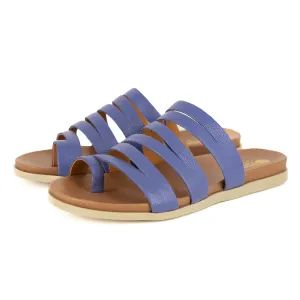 Abuye : Ladies Leather Sandal in Daphne Cayak
