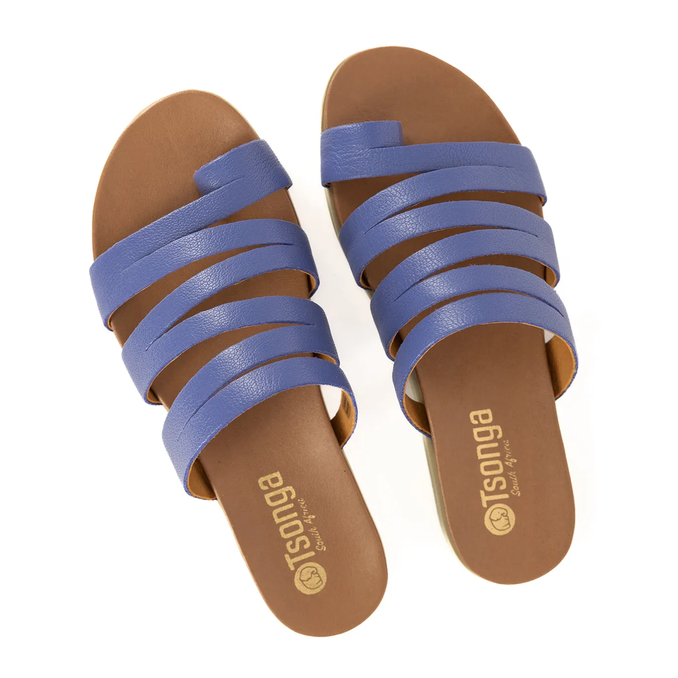 Abuye : Ladies Leather Sandal in Daphne Cayak