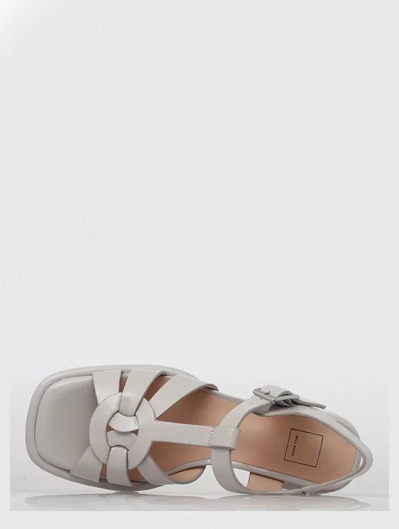 Alfie & Evie - Yarra Sandal - Mushroom Patent