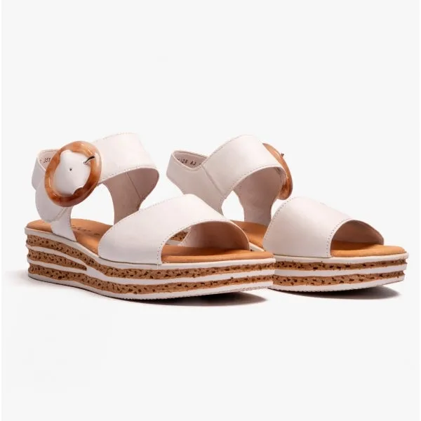 ANDRE Ladies Wedge Sandals Cream