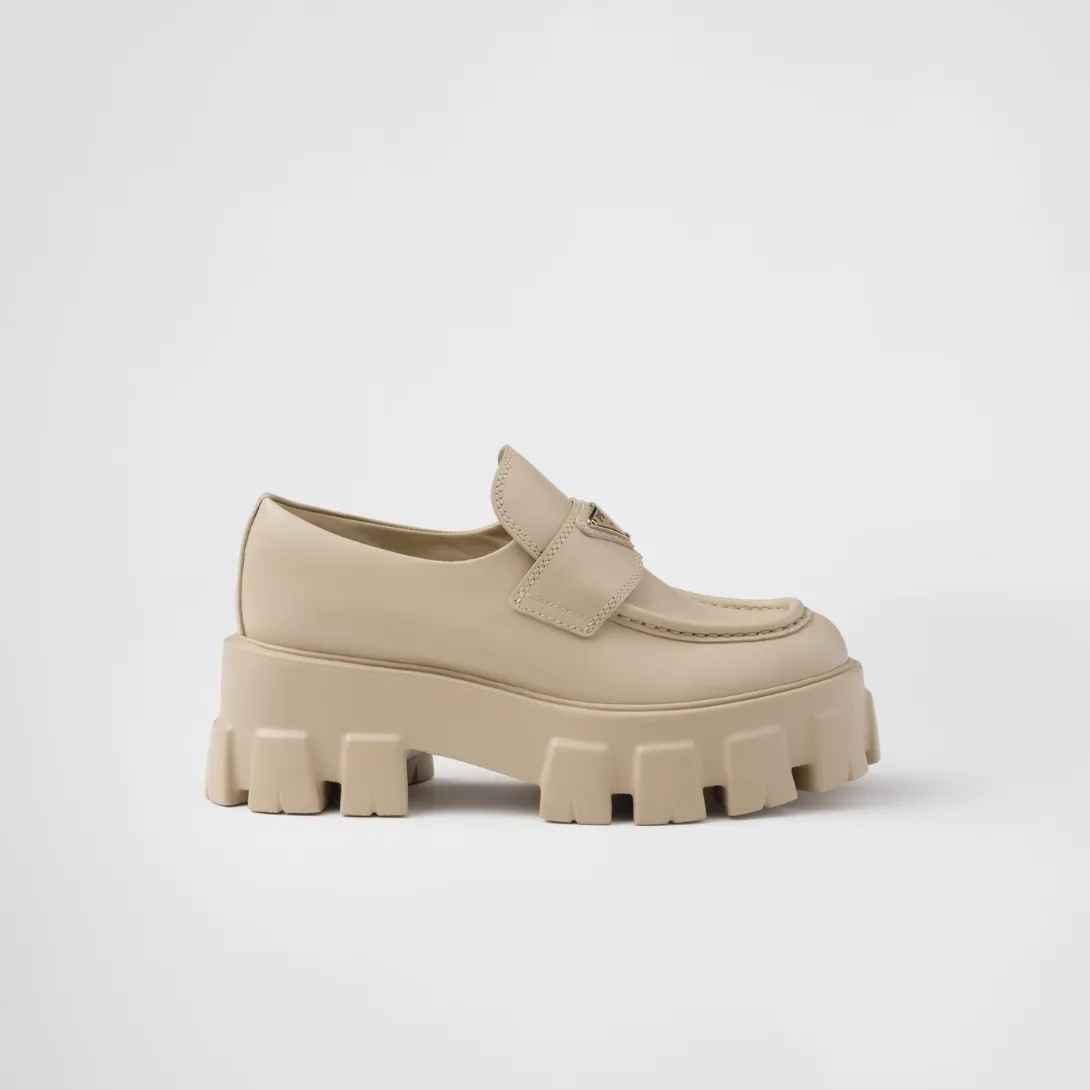 Brushed leather Monolith loafers