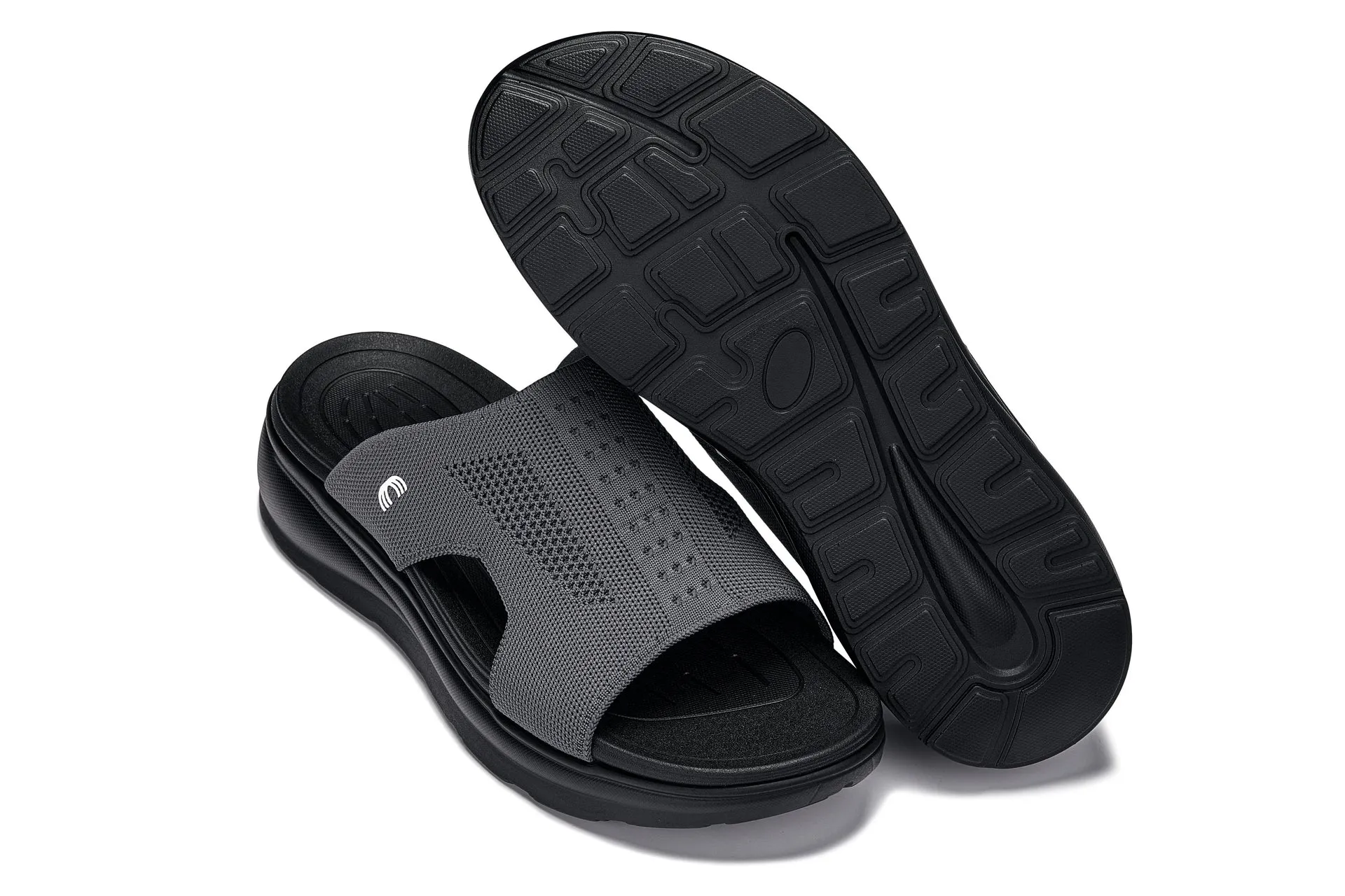 CALTO - X1658 - 2 Inches Taller (Black/Knitted Dark Gray)