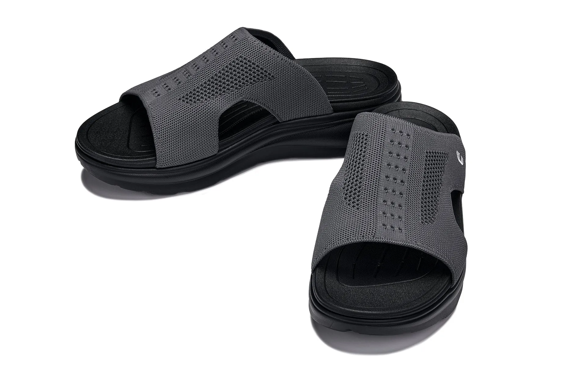 CALTO - X1658 - 2 Inches Taller (Black/Knitted Dark Gray)