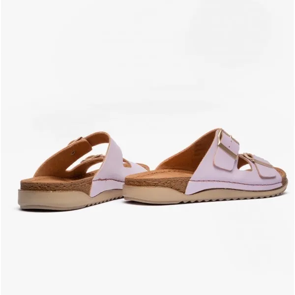 CORTONA Ladies Open-Toe Mule Sandals Lilac