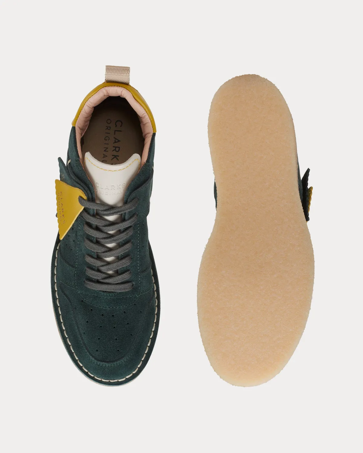 Desert Run Dark Green Suede Mid Top Sneakers