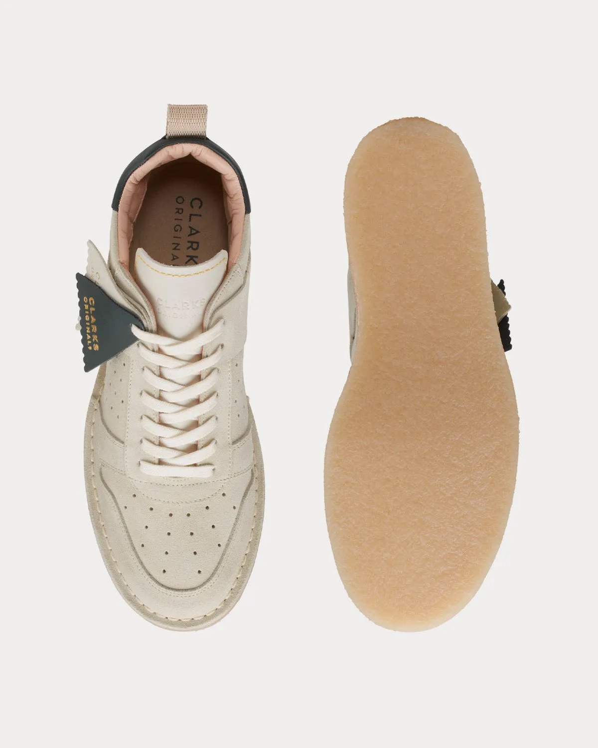 Desert Run Off White Suede Mid Top Sneakers