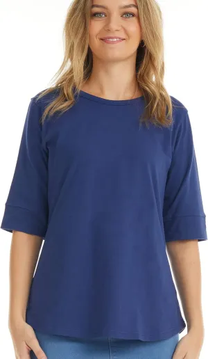 ESTEEZ Women’s Comfortable Elbow Sleeve Cotton T-Shirt