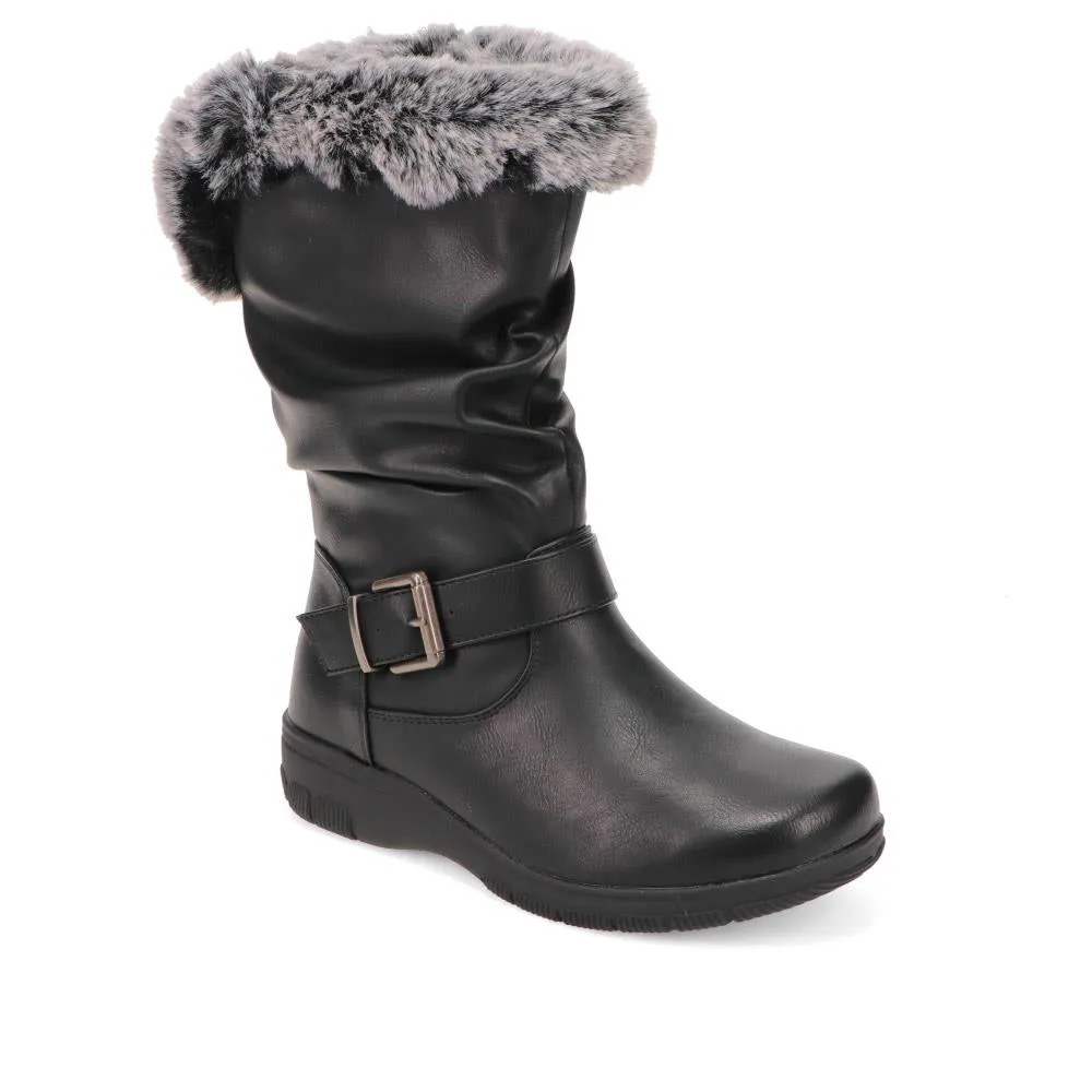 Faux-Fur Cuff Long Boots - AURRORA / 326 600