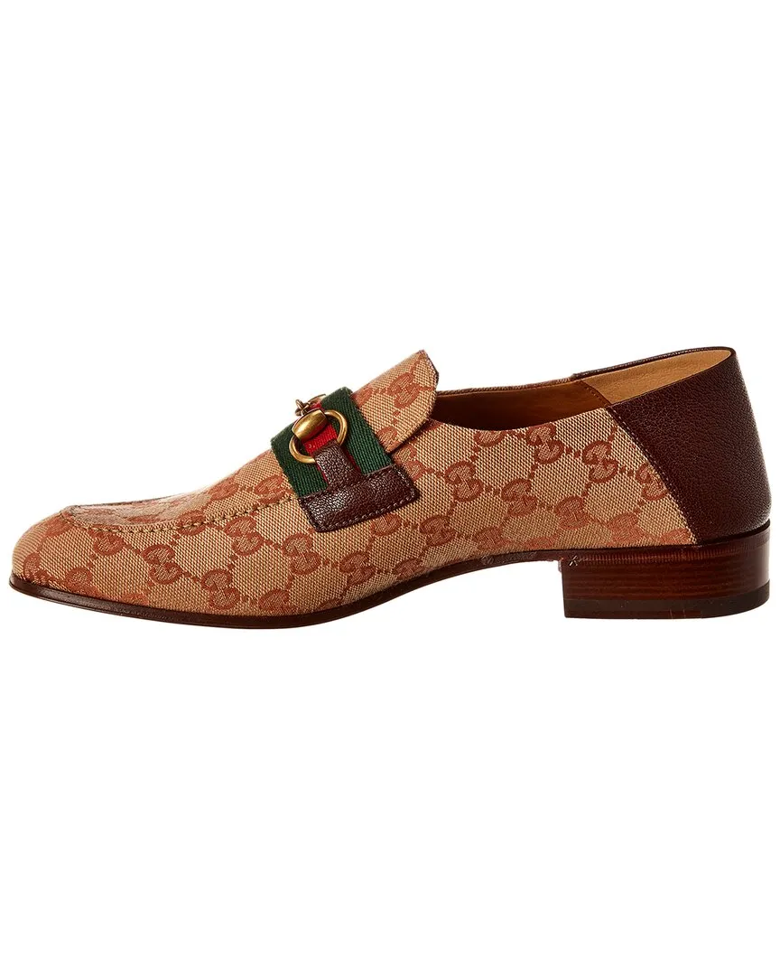 Gucci GG Canvas Horsebit Leather Loafer