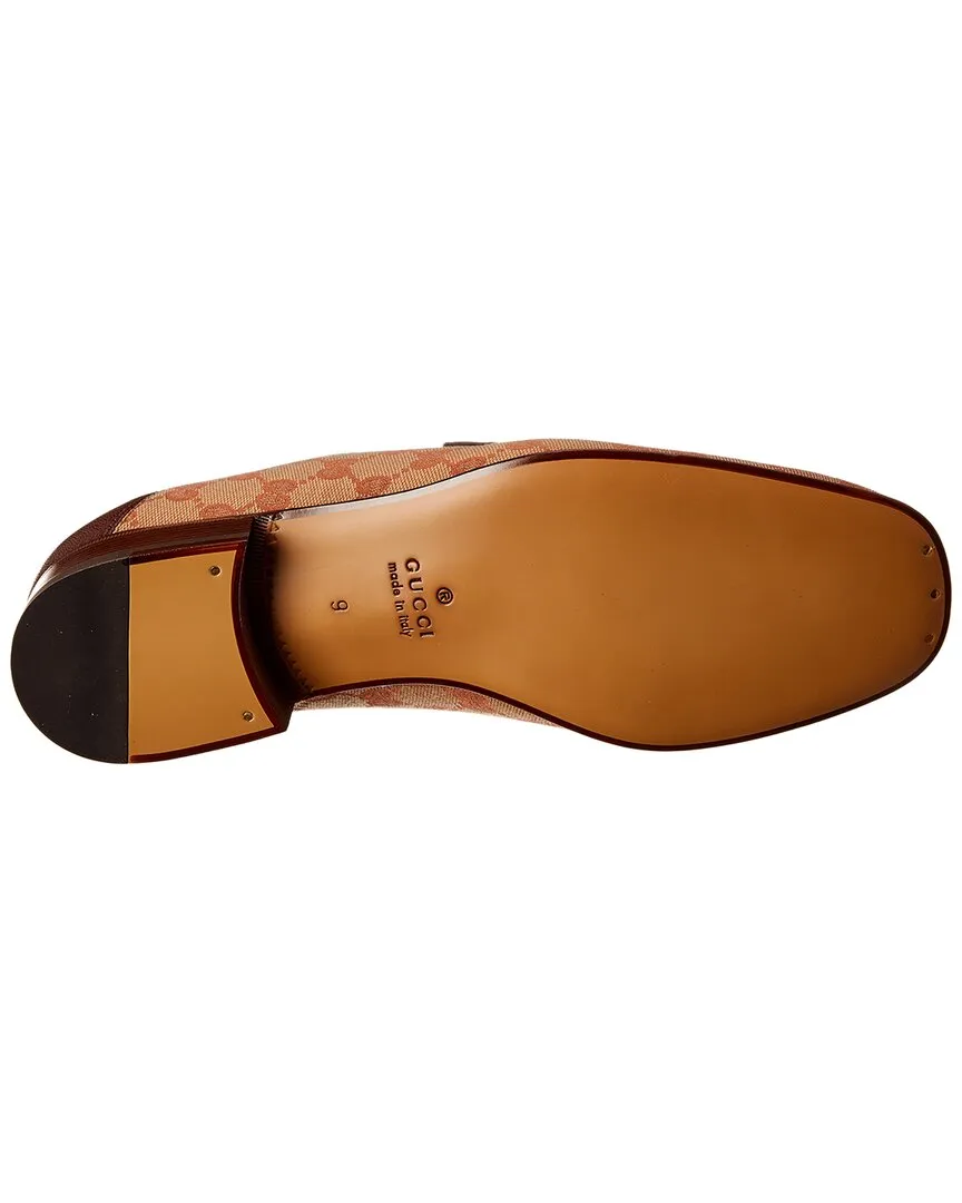 Gucci GG Canvas Horsebit Leather Loafer