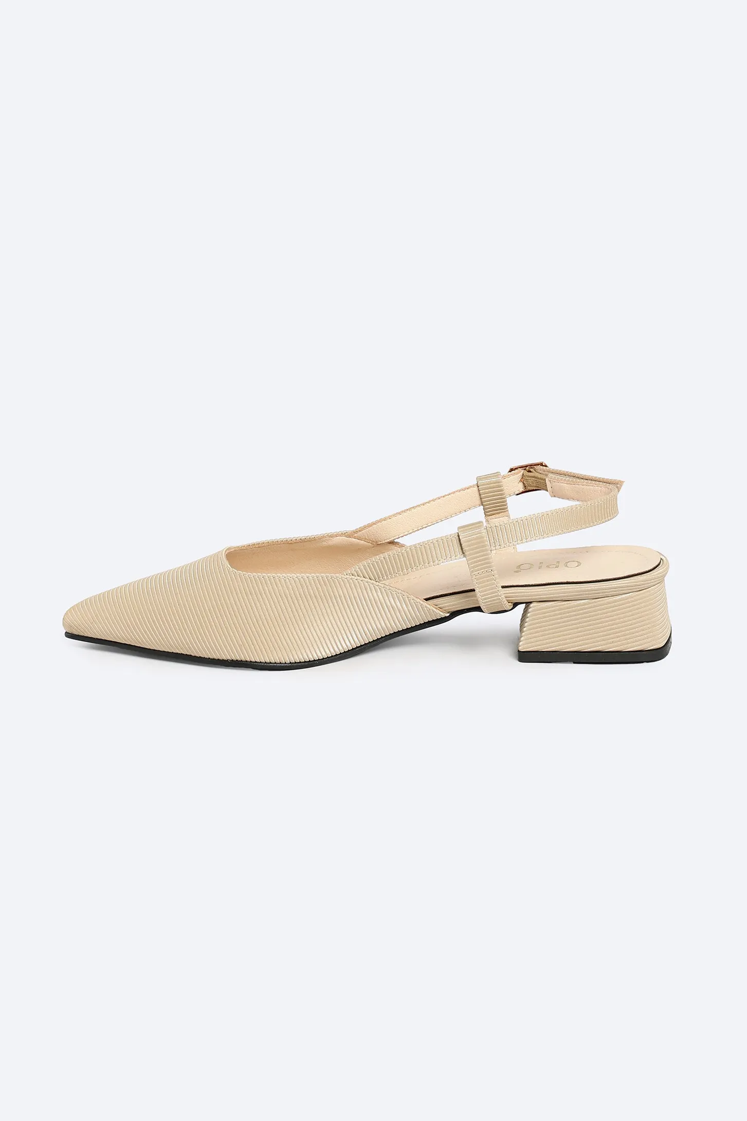 Heeled Slingback - Beige