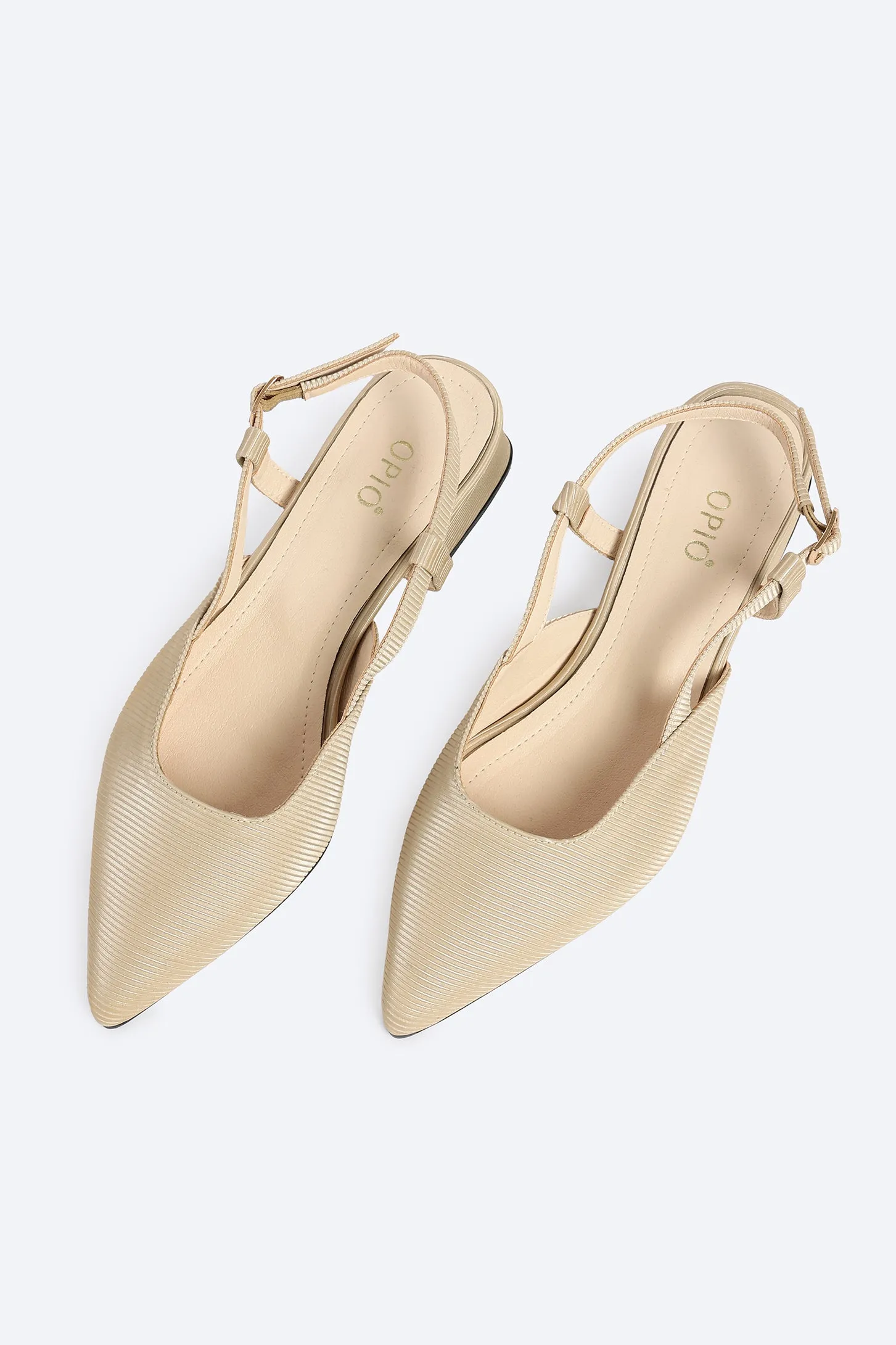 Heeled Slingback - Beige