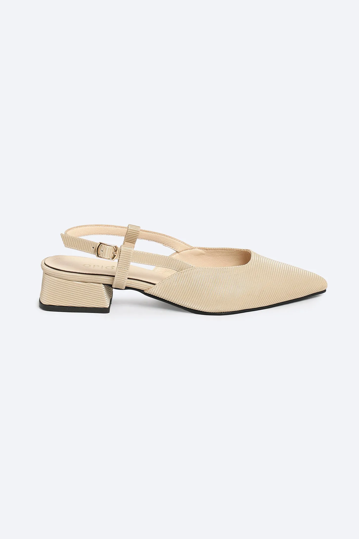 Heeled Slingback - Beige