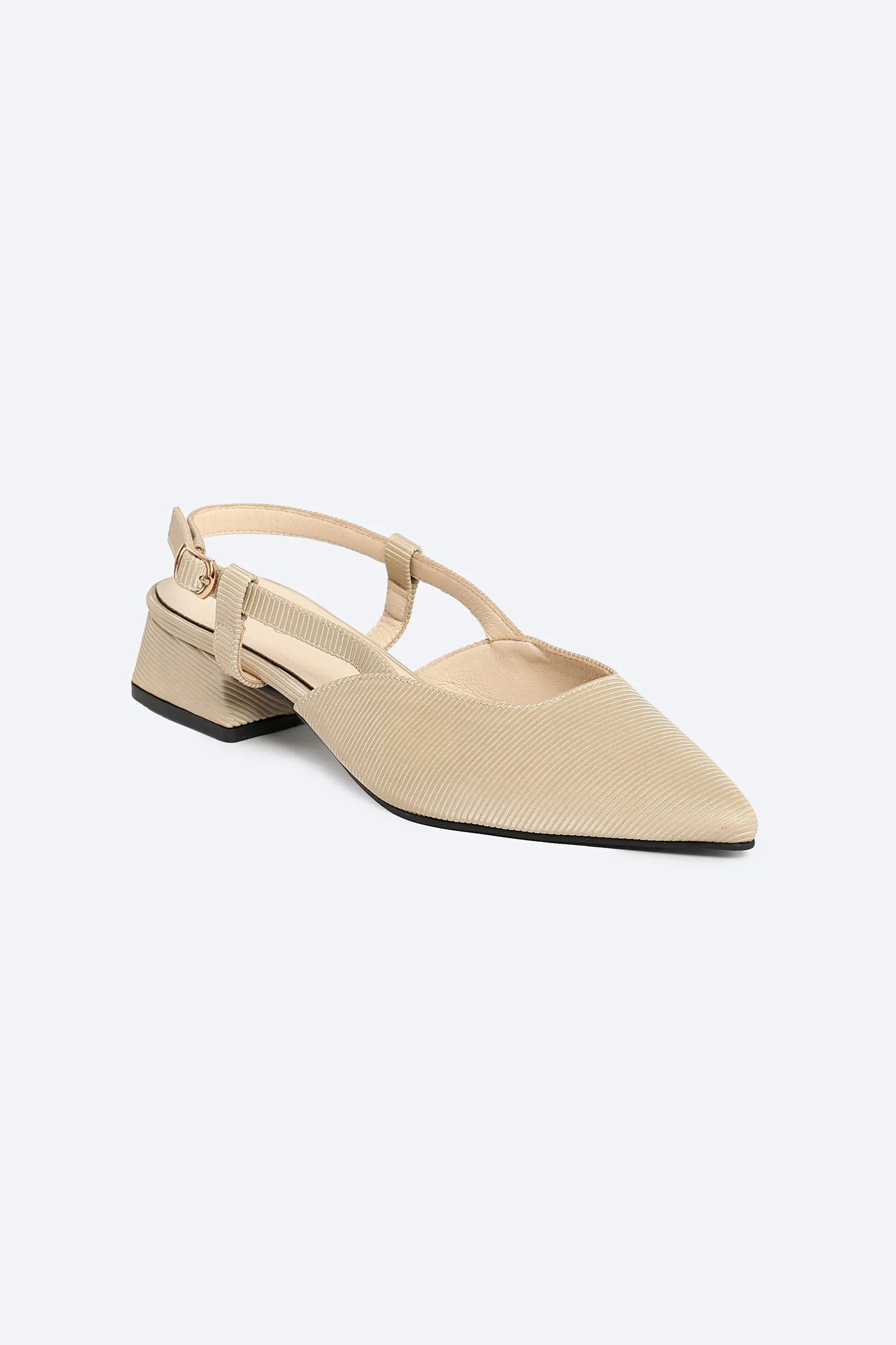 Heeled Slingback - Beige