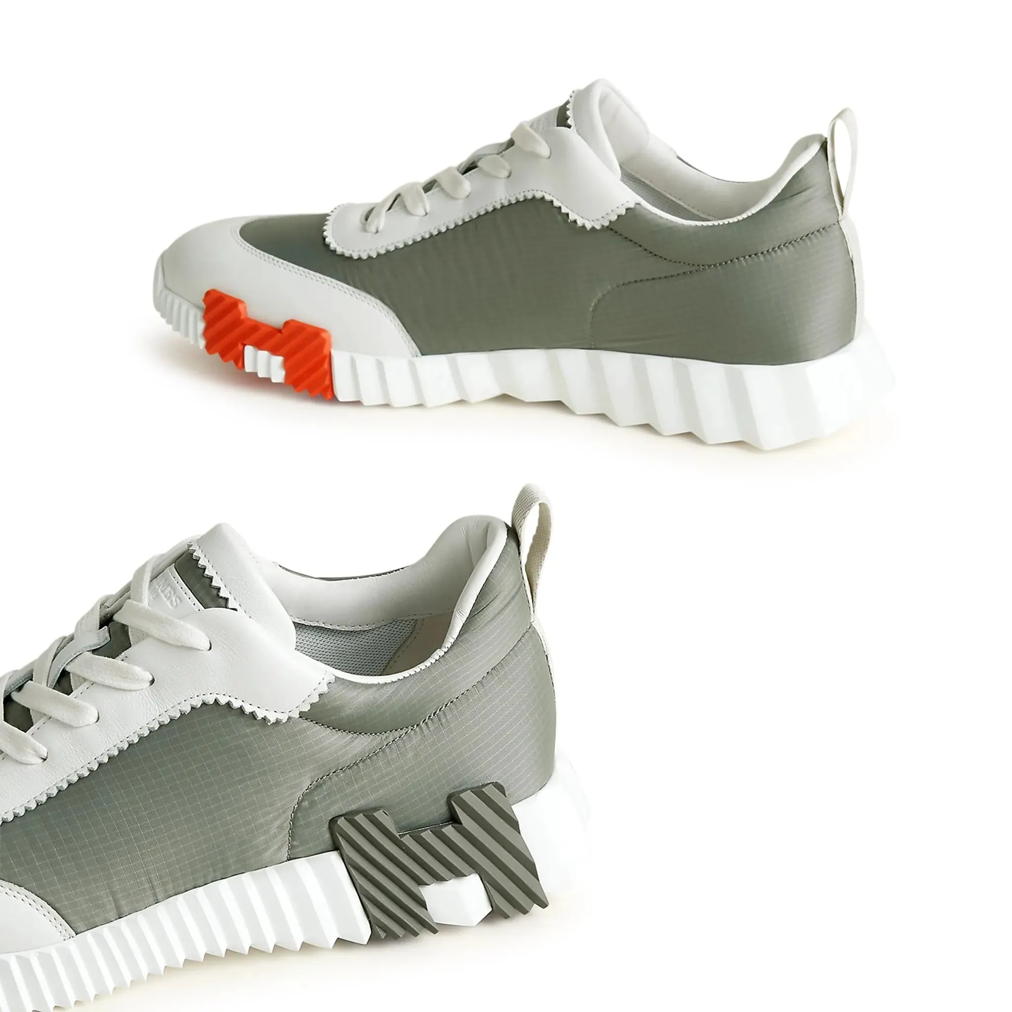 Hermès Paris Ripstop Bouncing Sneaker Grey White