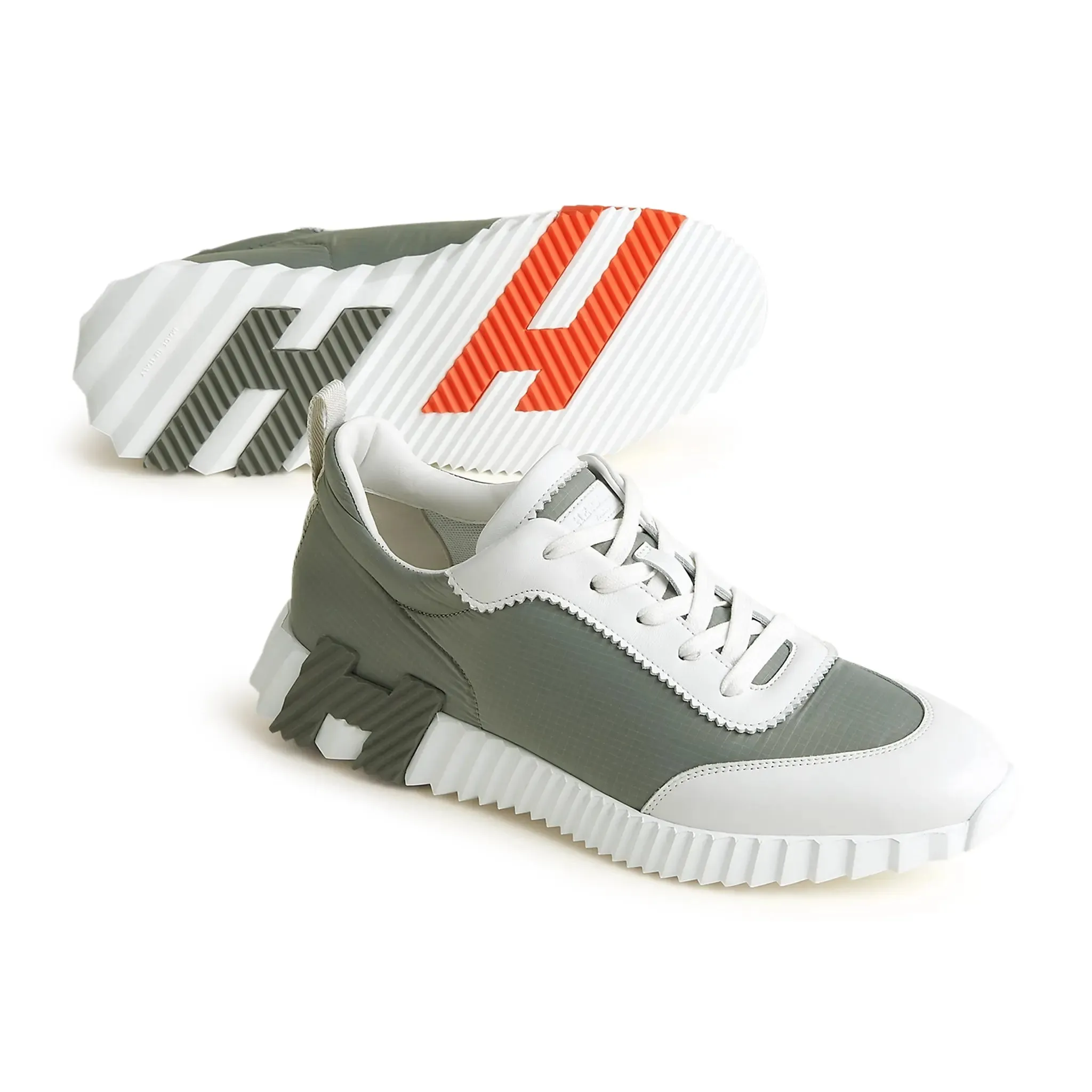 Hermès Paris Ripstop Bouncing Sneaker Grey White