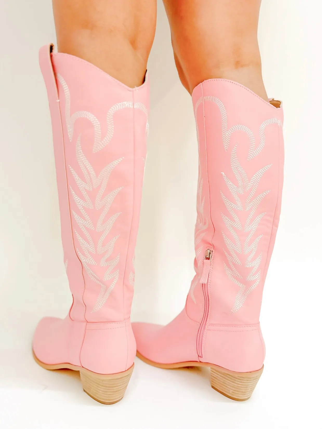 Inlay Tall Boot - Pink