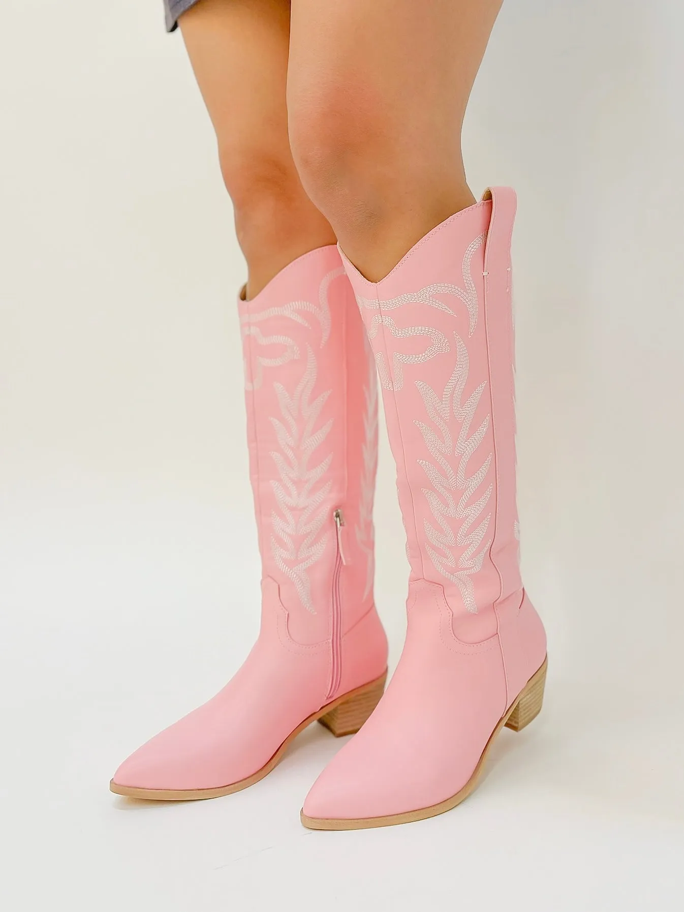 Inlay Tall Boot - Pink