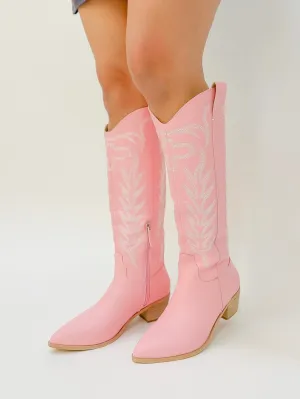 Inlay Tall Boot - Pink