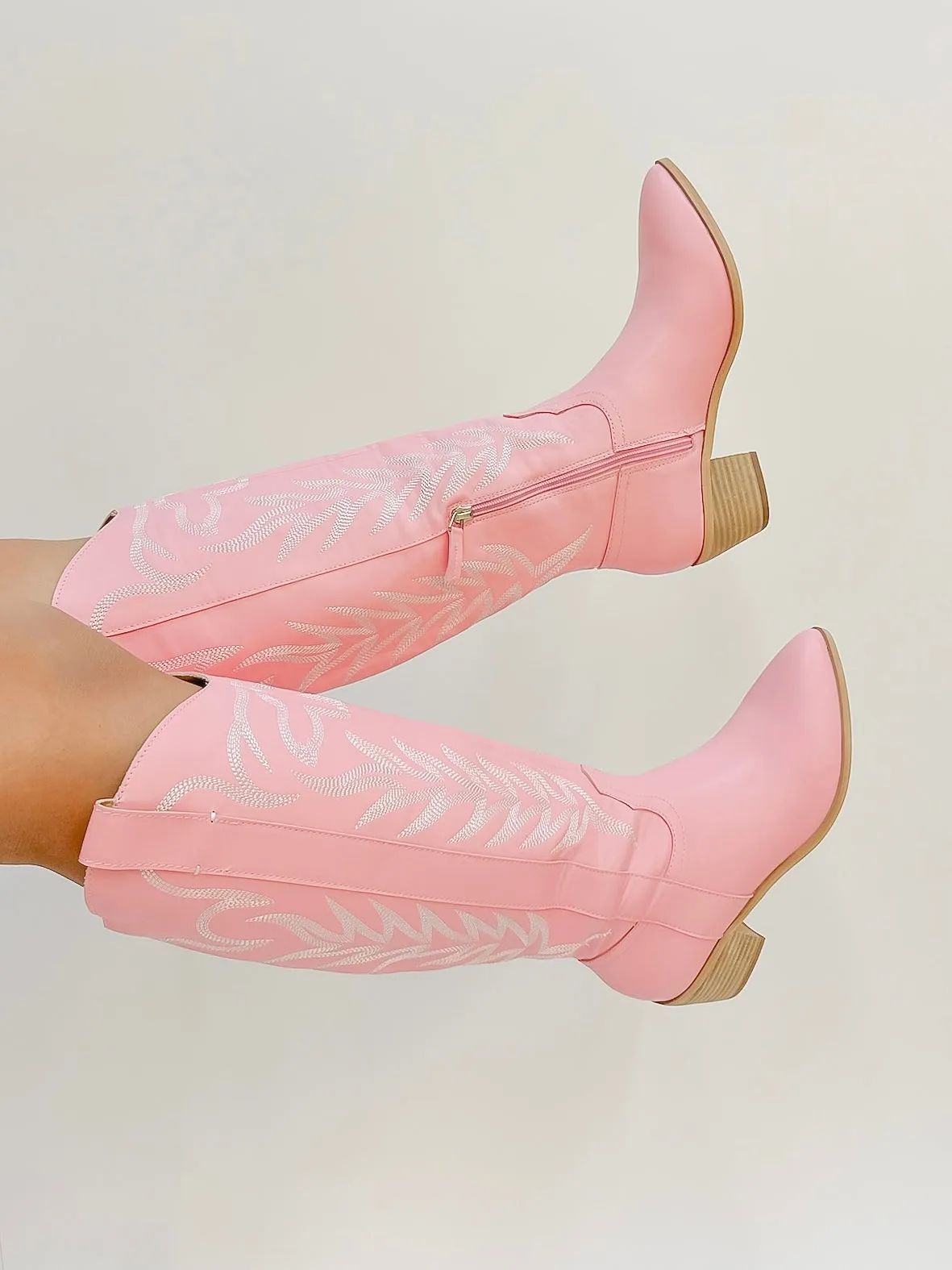 Inlay Tall Boot - Pink