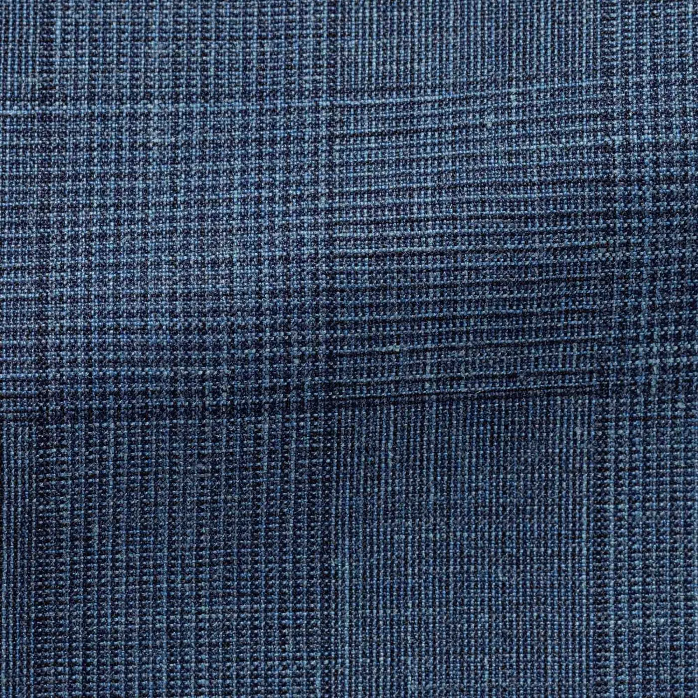 Loro Piana SUMMERTIME Two Blue Wool, Silk & Linen with Glencheck