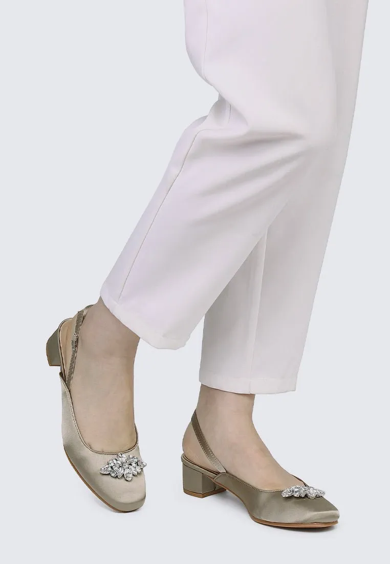 Maeve Comfy Heels In Taupe