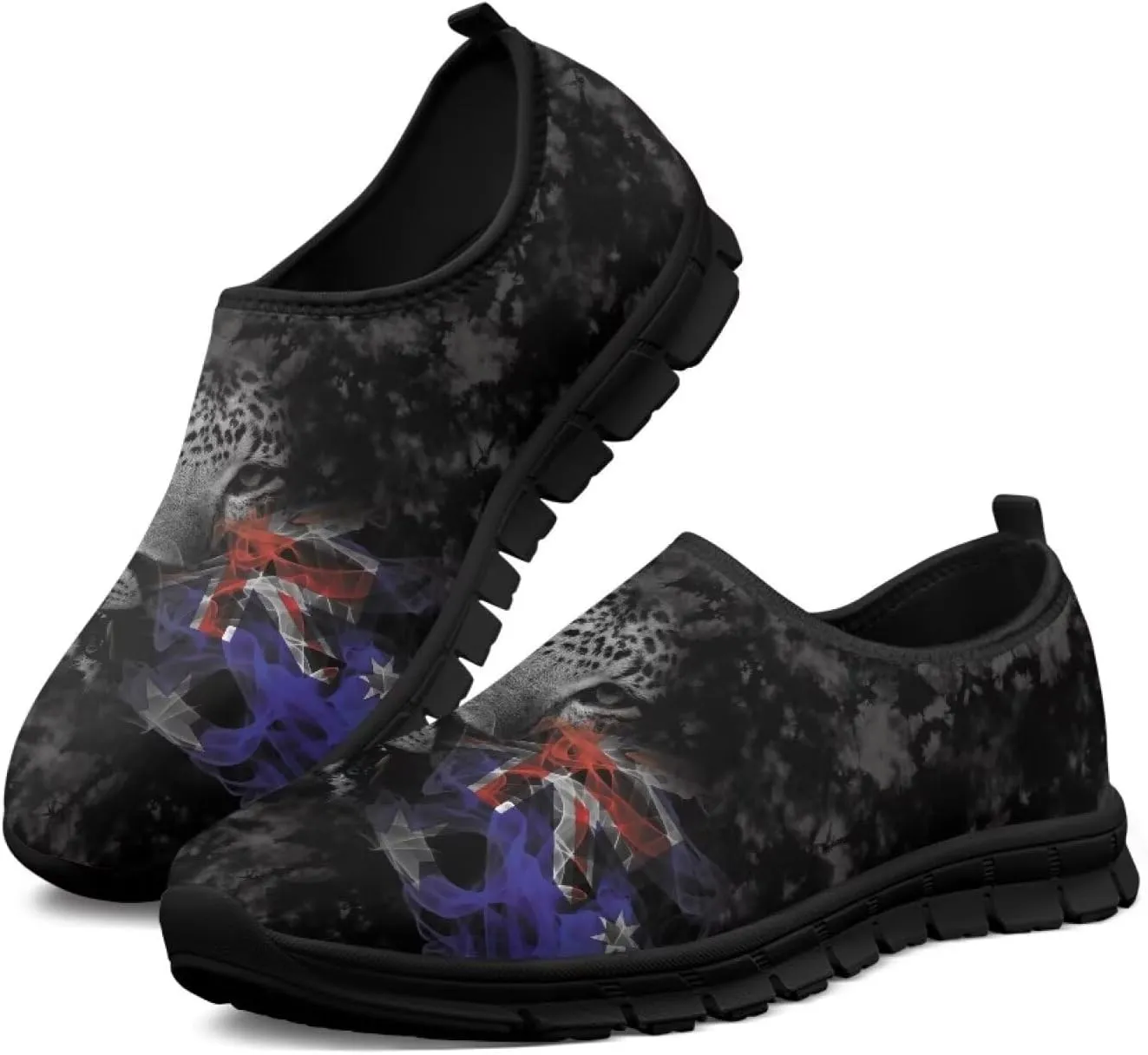 Men's Fashion Sneakers Slip On Walking Loafers Travel ShoesBlack Sole