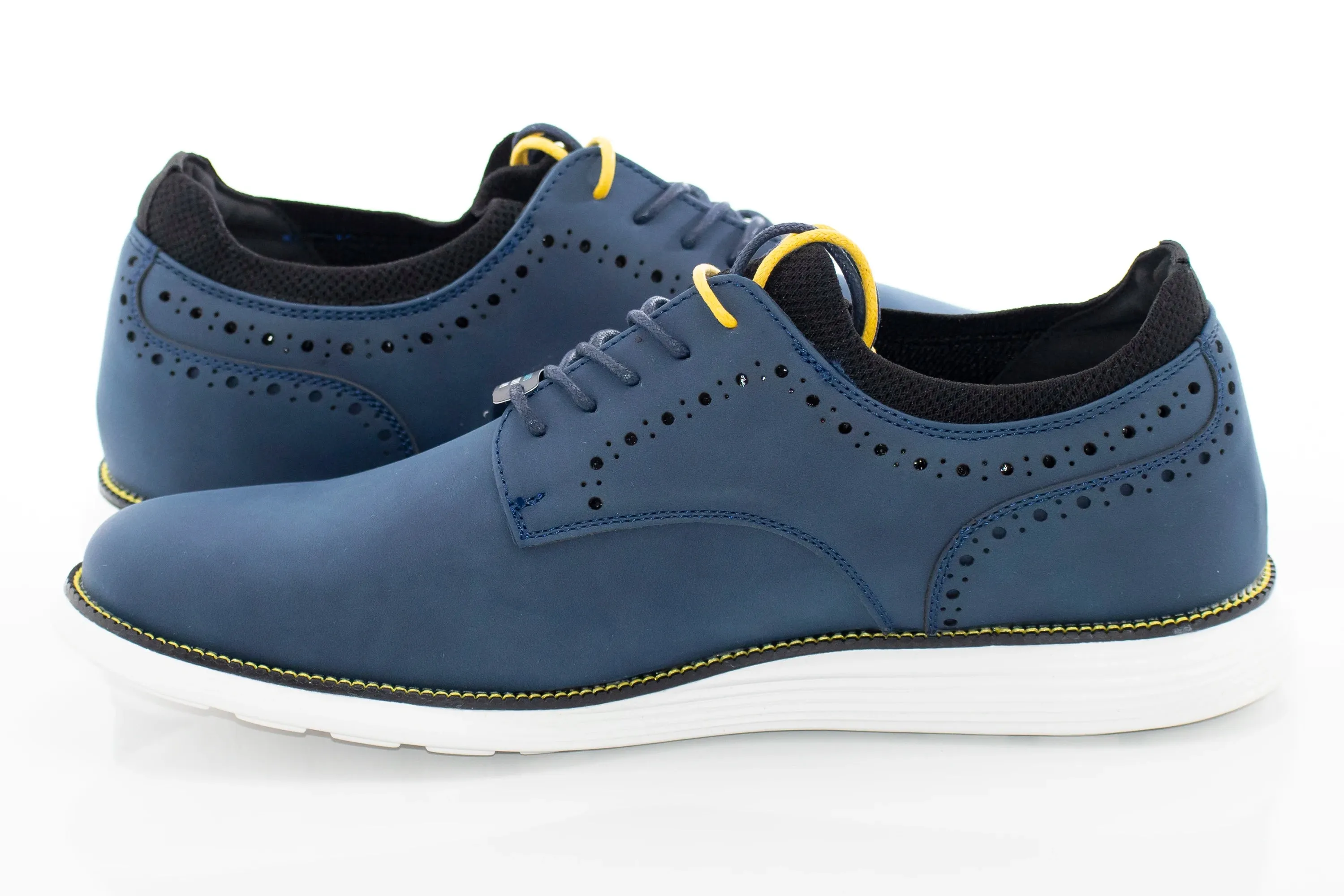 Navy Open Lace Brogued Dress Sneaker