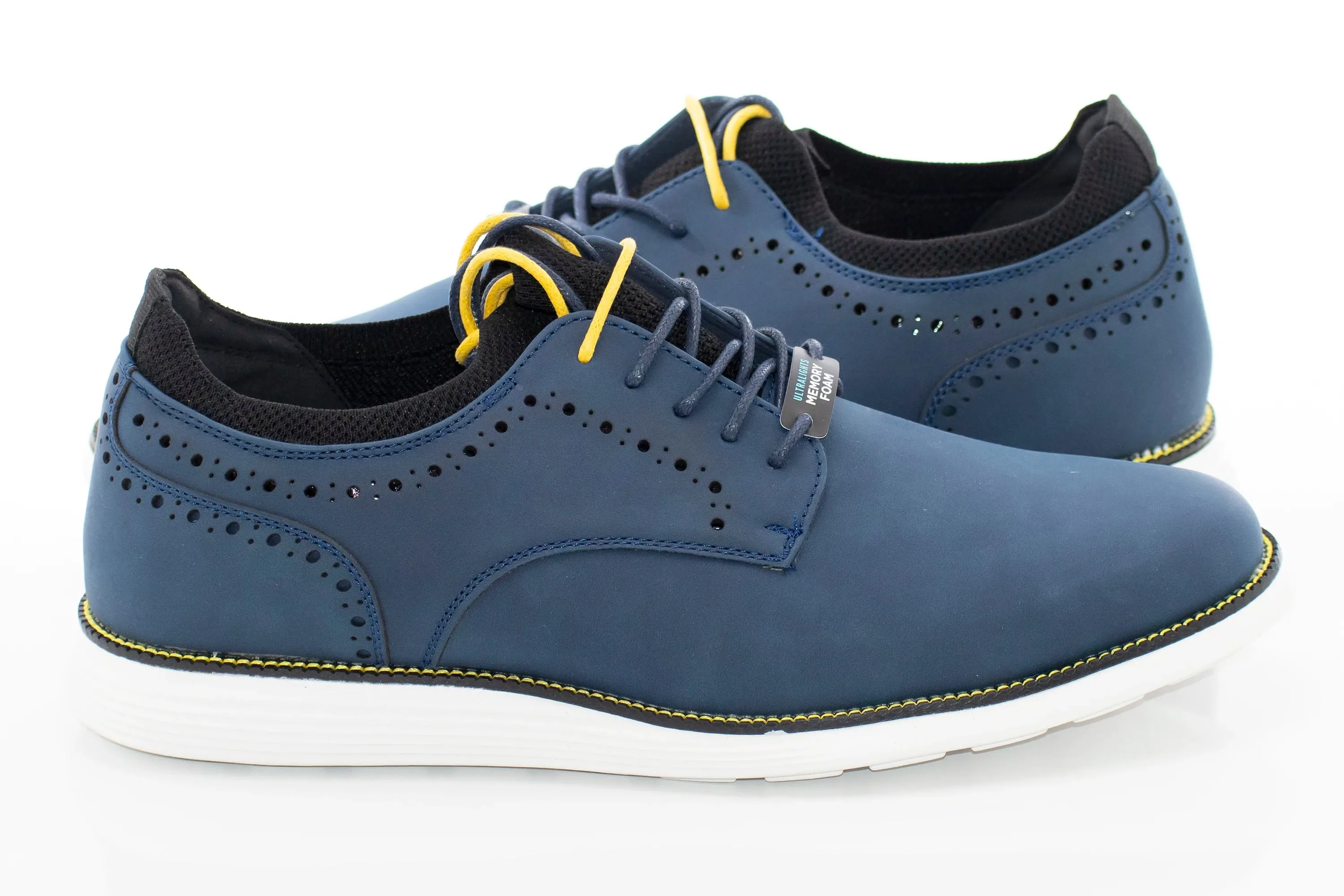 Navy Open Lace Brogued Dress Sneaker