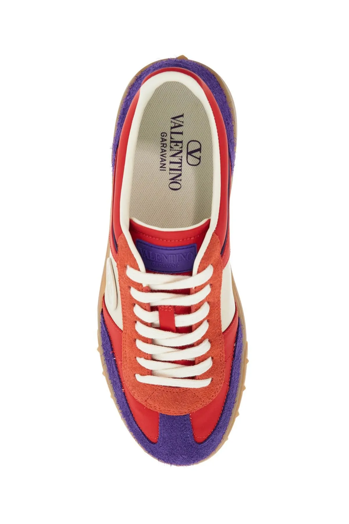 purple women's sneakers in polyester and suede 6W2S0IL9MBM EL.VIOLET-GERBE/ROUGE P/GLACE-E.VIO/GL/A