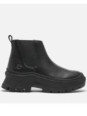 Roxie Lane Mid Chelsea Black Full-Grain Boots