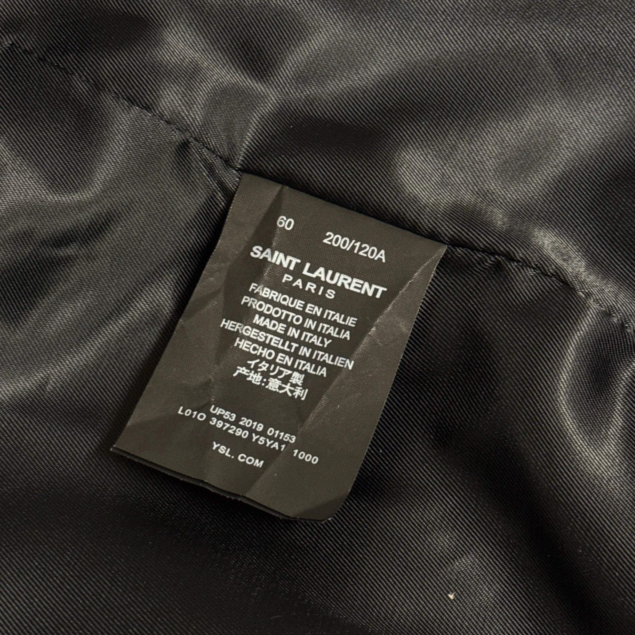 Saint Laurent Men's Wool and Leather Black Varsity Jacket