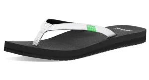 Sanuk Yoga Joy White Slip On Lightweight Cushioned Footbed Flip Flop Sandals
