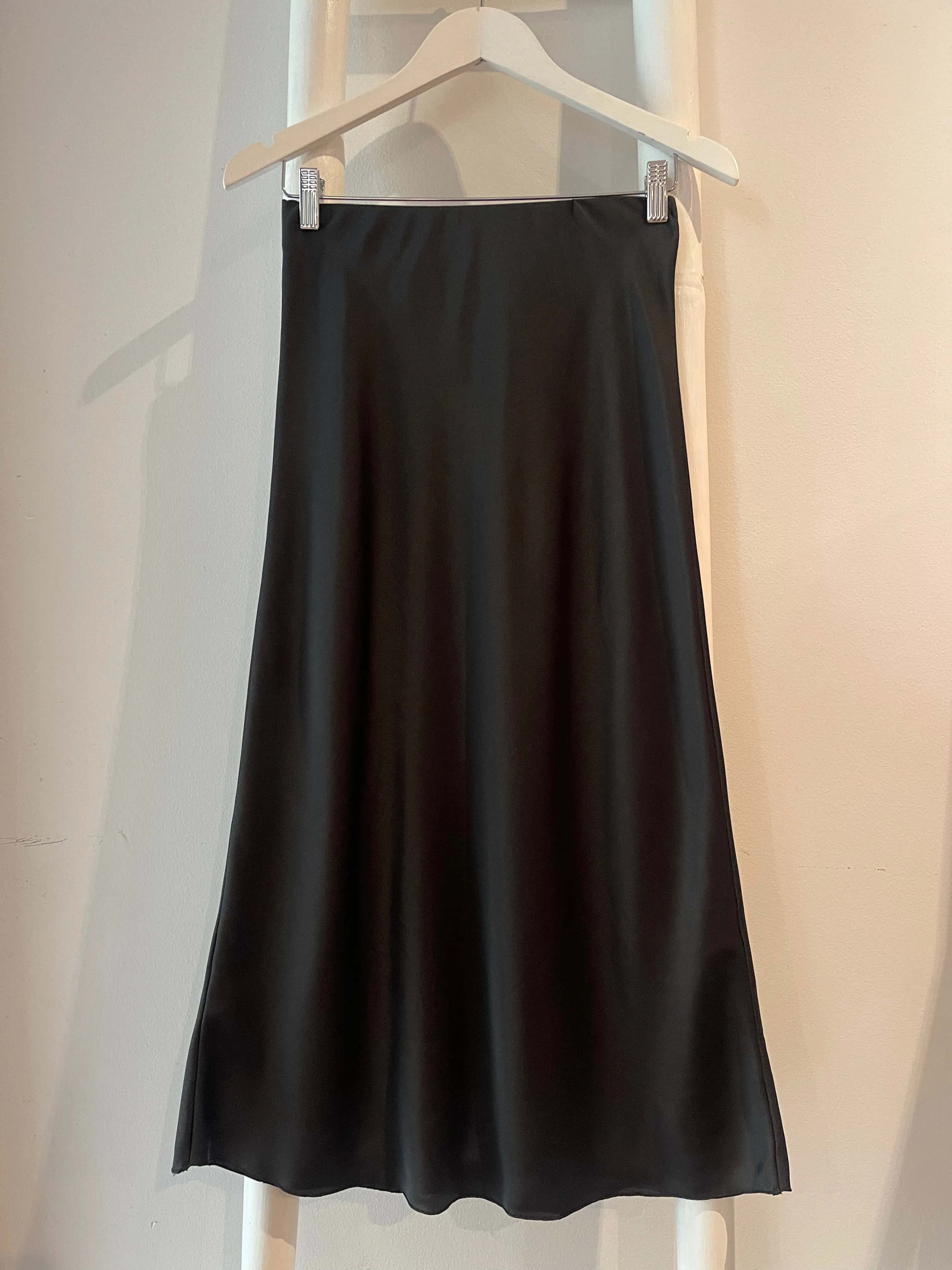 Satin Maxi Skirt Black