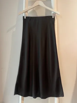 Satin Maxi Skirt Black