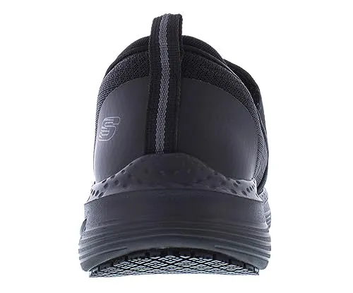 Skechers Men's Arch Fit Sr-Tineid Double Gore Slip on Health Care Professional Shoe, Black, 9