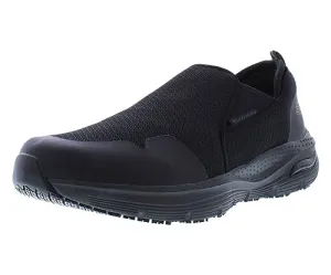 Skechers Men's Arch Fit Sr-Tineid Double Gore Slip on Health Care Professional Shoe, Black, 9