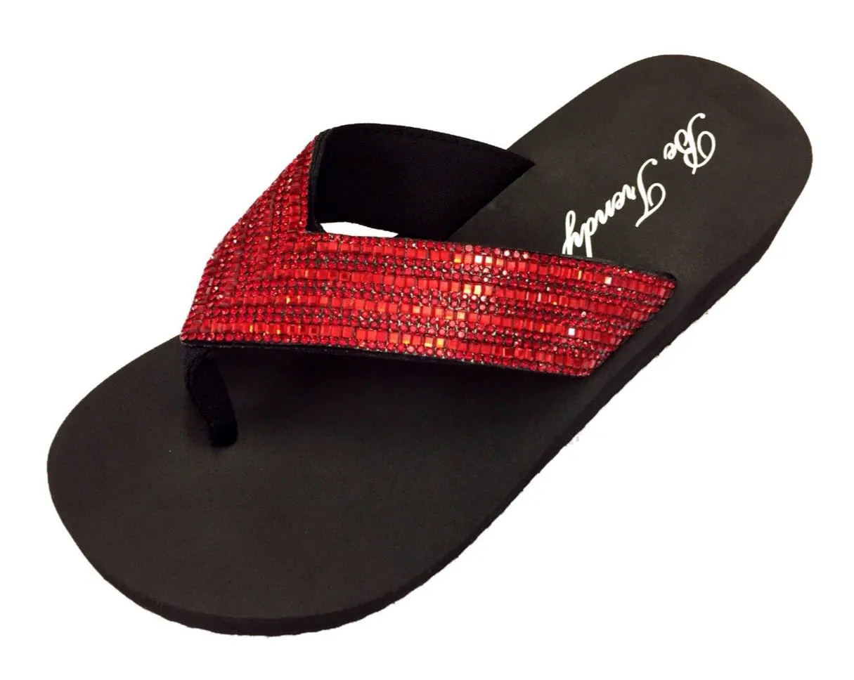 Slip-On Crystal Thong Sandals