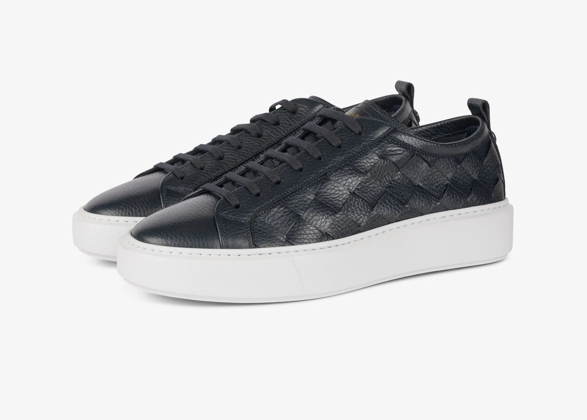 Sneaker in vitello granato intrecciato