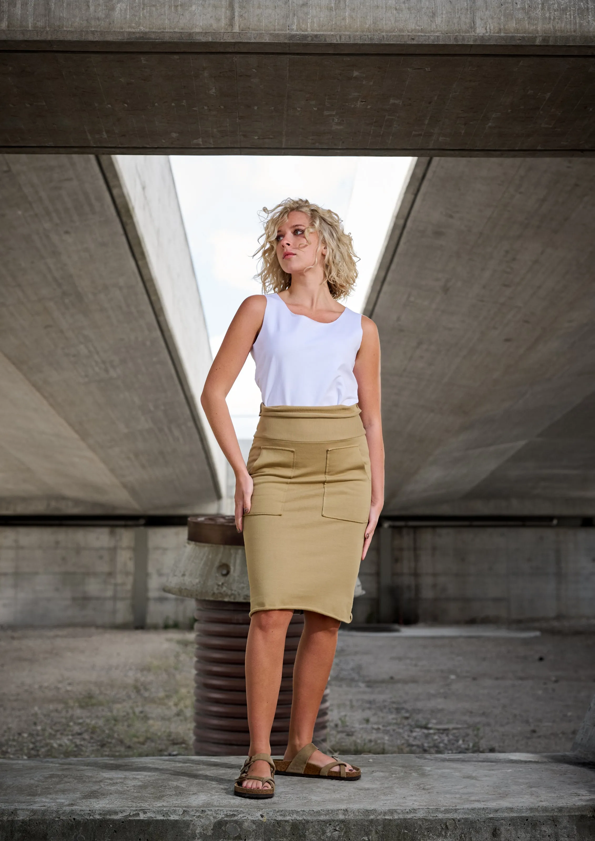 SWEAT SKIRT - 73013 - OLIVE