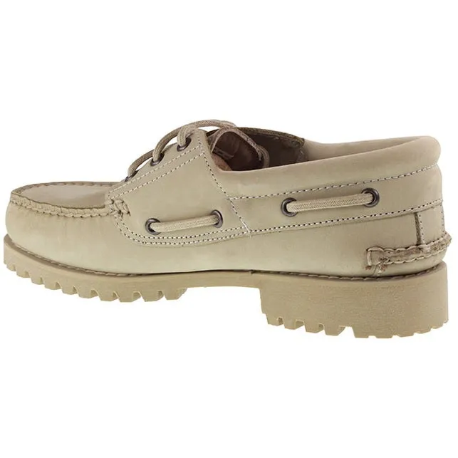 Timberland Boots Mens 3 Eye Lug Handsewn Boat Shoe Beige