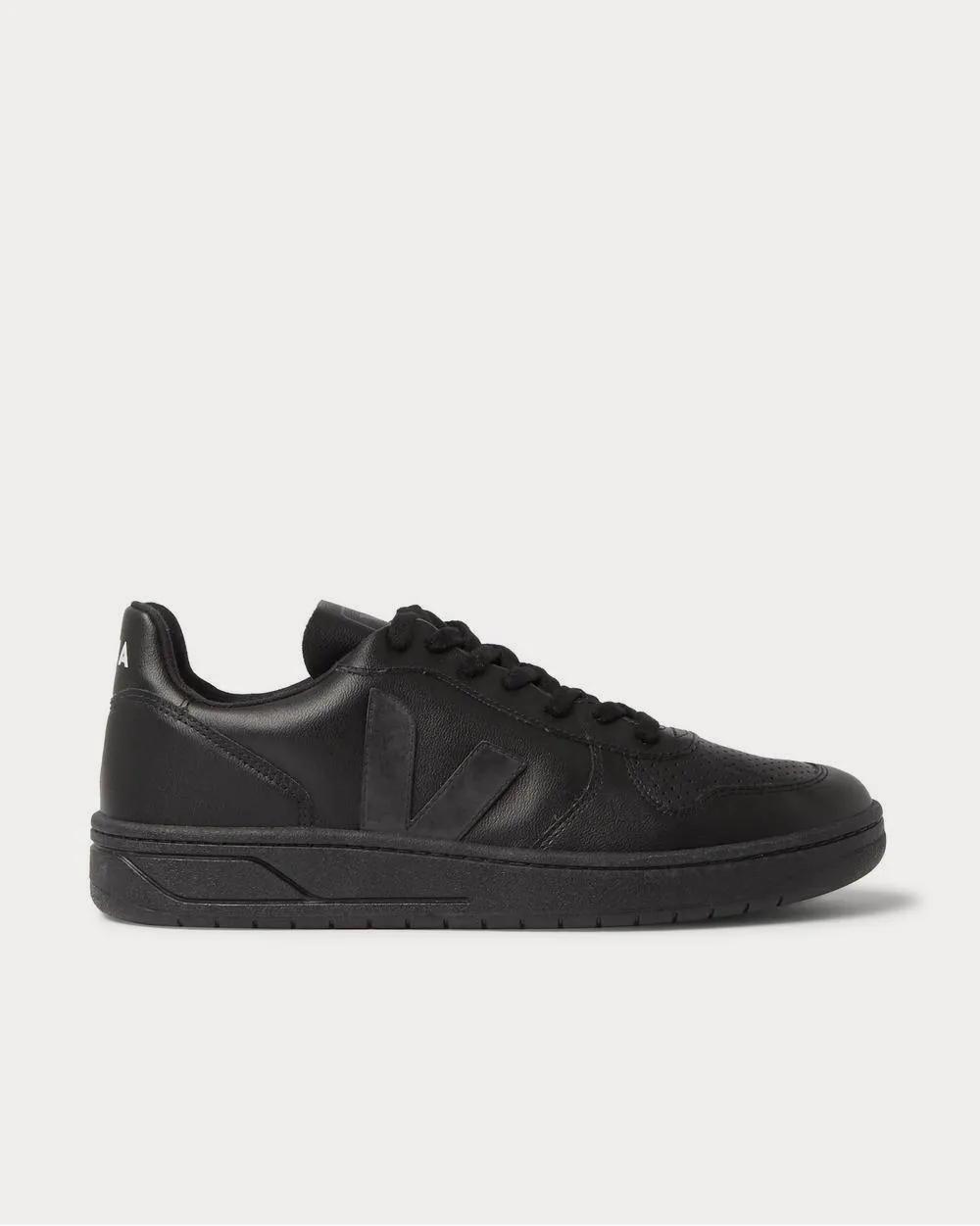 V-10 CWL Faux Leather  Black low top sneakers