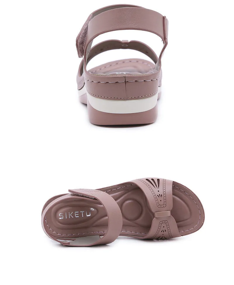 Vanccy Lightweight Vintage Massage Wedge Sandals