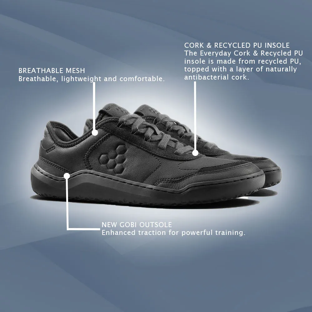 Vivobarefoot Gobi Sneaker Leather (Womens) - Obsidian