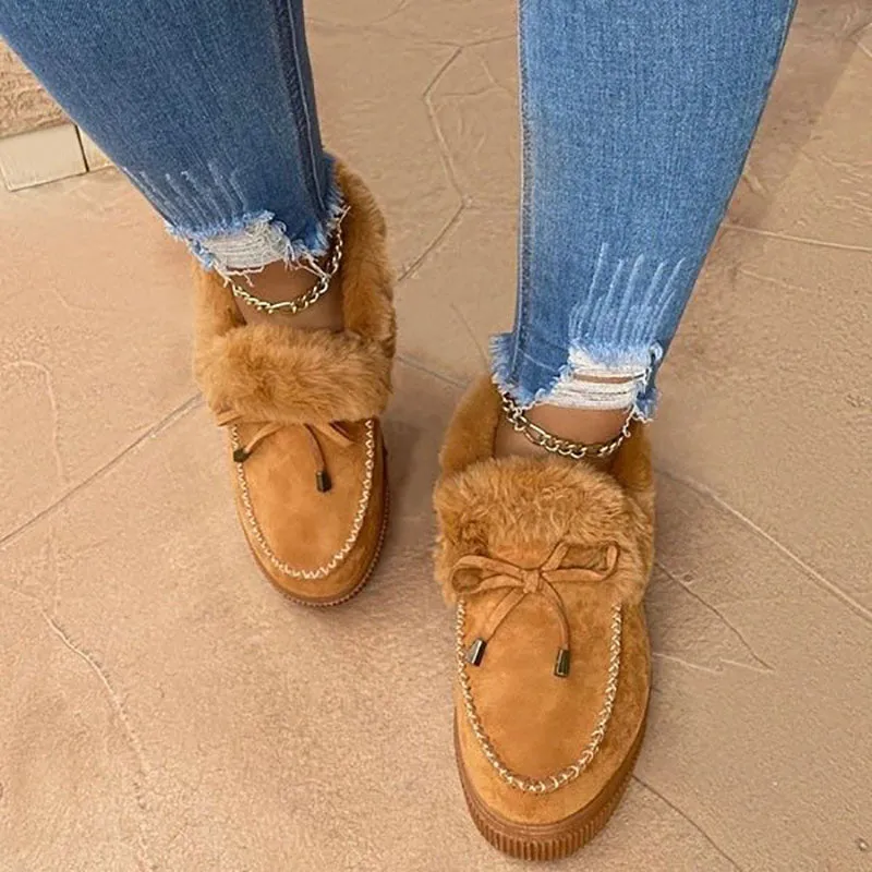 Winter Comfy Suede Casual Fashion Flat Snow Boots