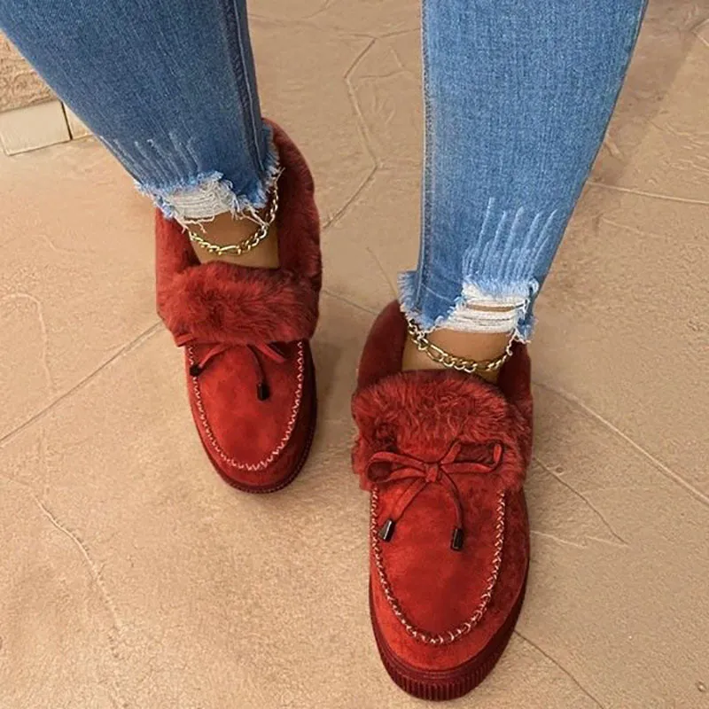Winter Comfy Suede Casual Fashion Flat Snow Boots