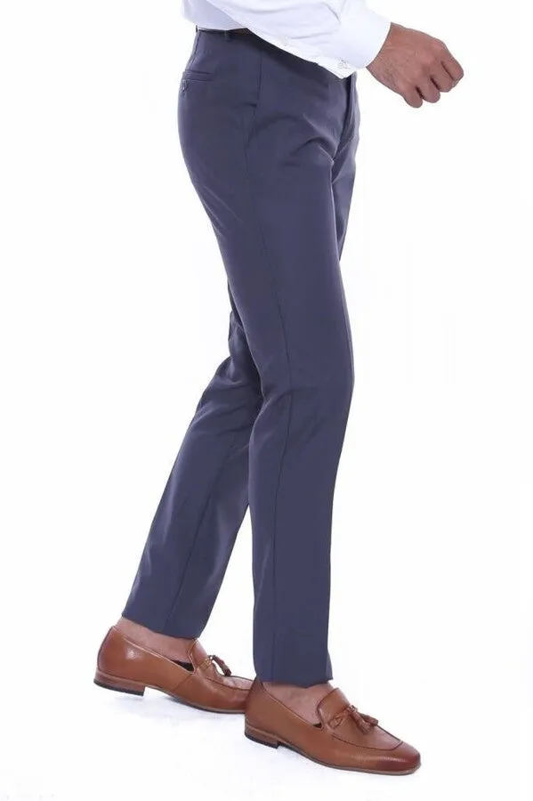 WSS Anthracite Slim Fit Plain Men Pants  - Singen